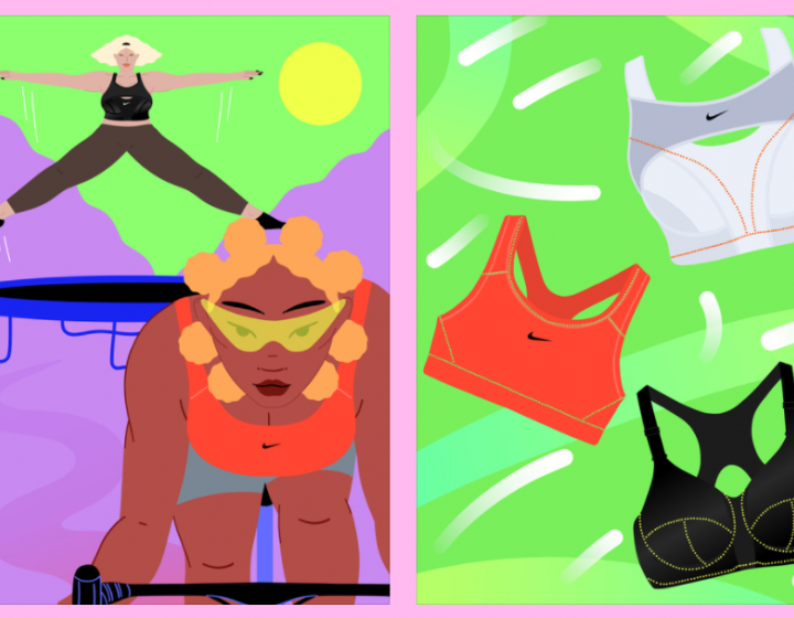 Illustration of women doing sports in Nike clothing, by Ana Jaks for Nike's NAQs series